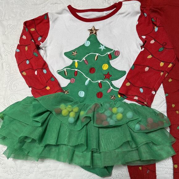 Tu Christmas Tree Holiday Outfit Size 12-18m - Picture 3 of 11